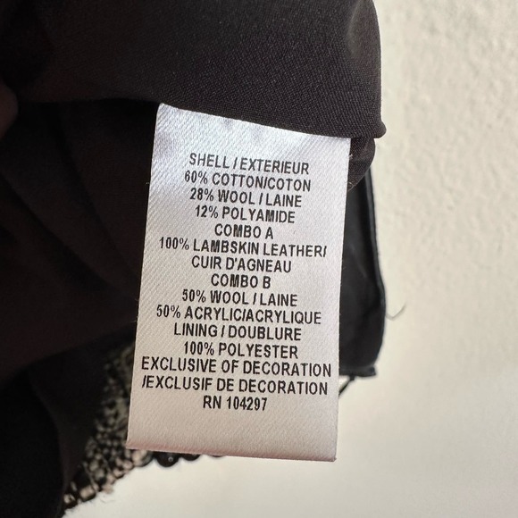 Milly Wool Blend Lambskin Leather Trim Skirt Size 4 - Picture 6 of 7